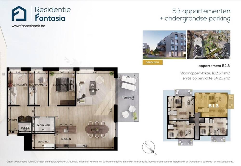 Appartement te  koop in Neerpelt 3910 1.00€ 3 slaapkamers 122.00m² - Zoekertje 1301232